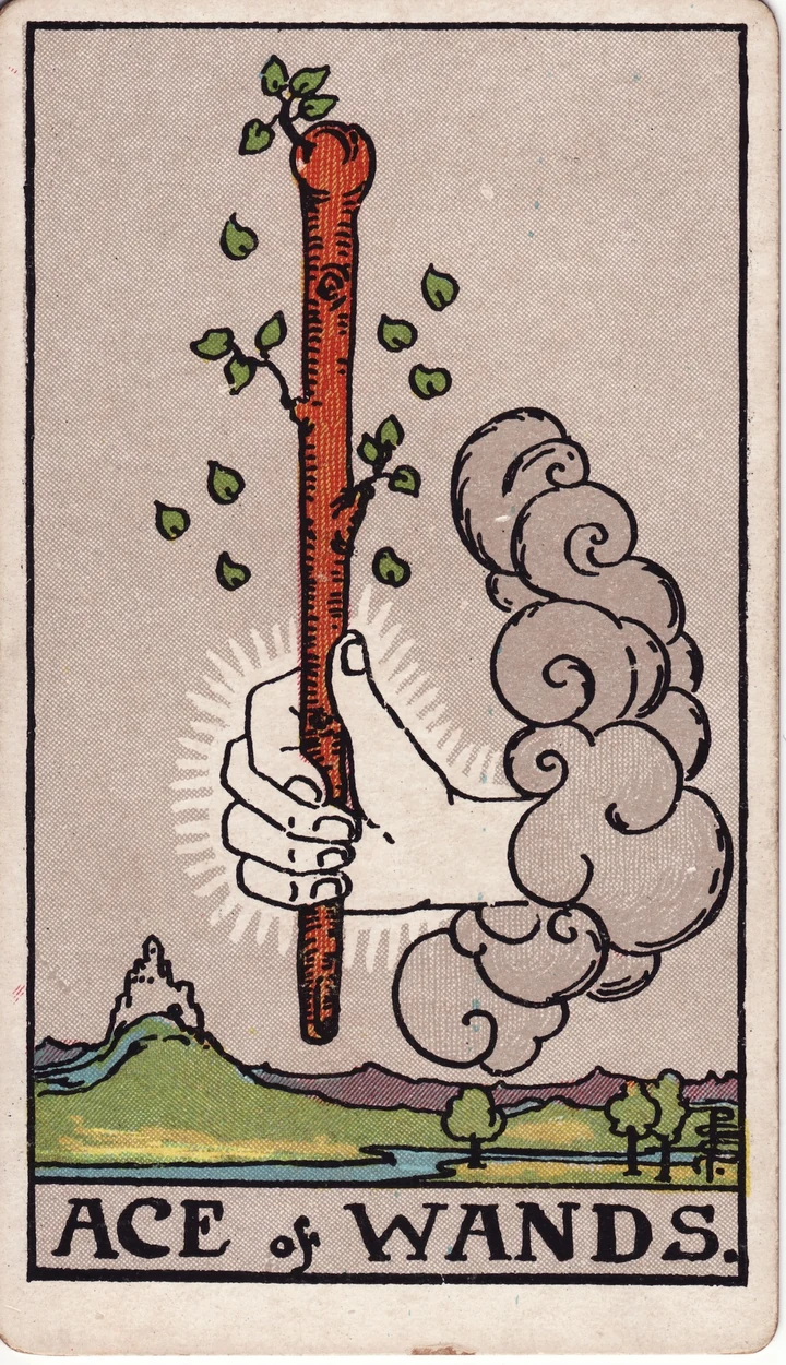 Ace of Wands, from the Rider–Waite–Smith tarot
